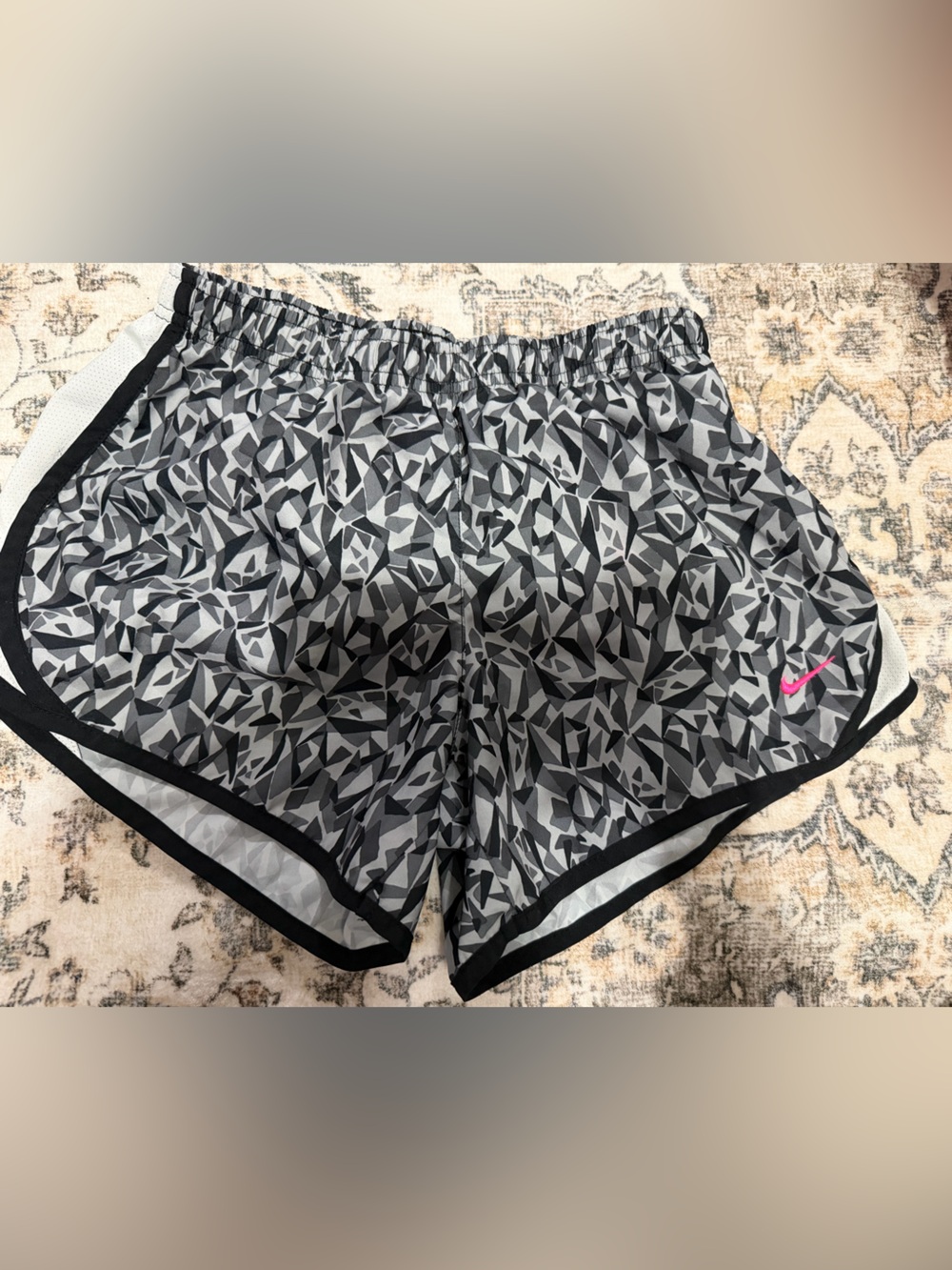 Nike kids Gray Geometric Dri-FIT Running Shorts